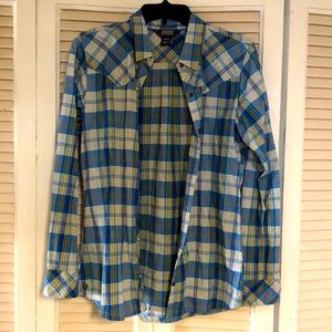 Blue & Yellow Plaid OutDoor Research Snap Button Up Shirt